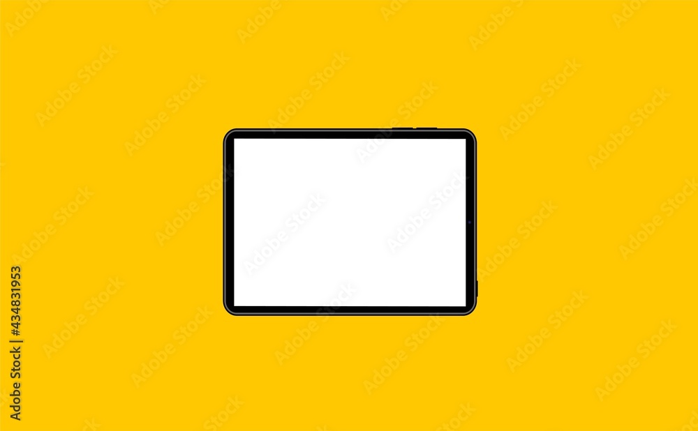 Black tablet mockup isolated on yellow. Responsive screen to display your mobile web site design. Vector Black tablet mockup isolated on yellow. Responsive screen to display your mobile web site design. Vector