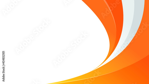 abstract banner background with orange wavy shape. vector illustration