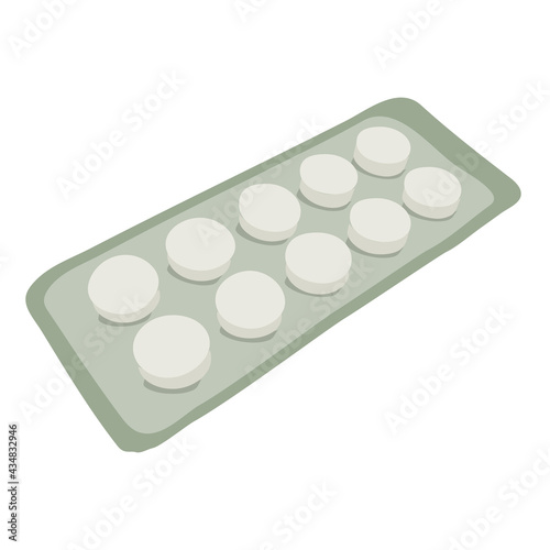 Pill packaging for a medical theme in web design