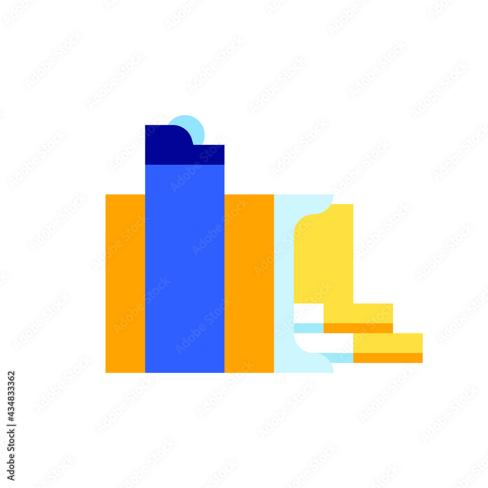 Cigarette and lighter flat vector icon Cigarette and lighter flat vector icon