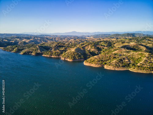Fototapeta Naklejka Na Ścianę i Meble -   2021 aerial view od the coast of la Presa de Tavera