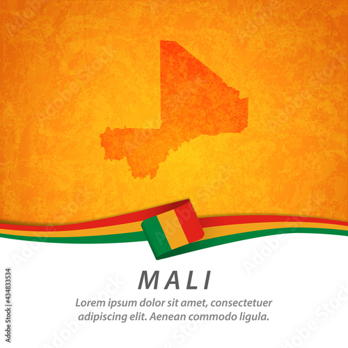 Mali flag with map