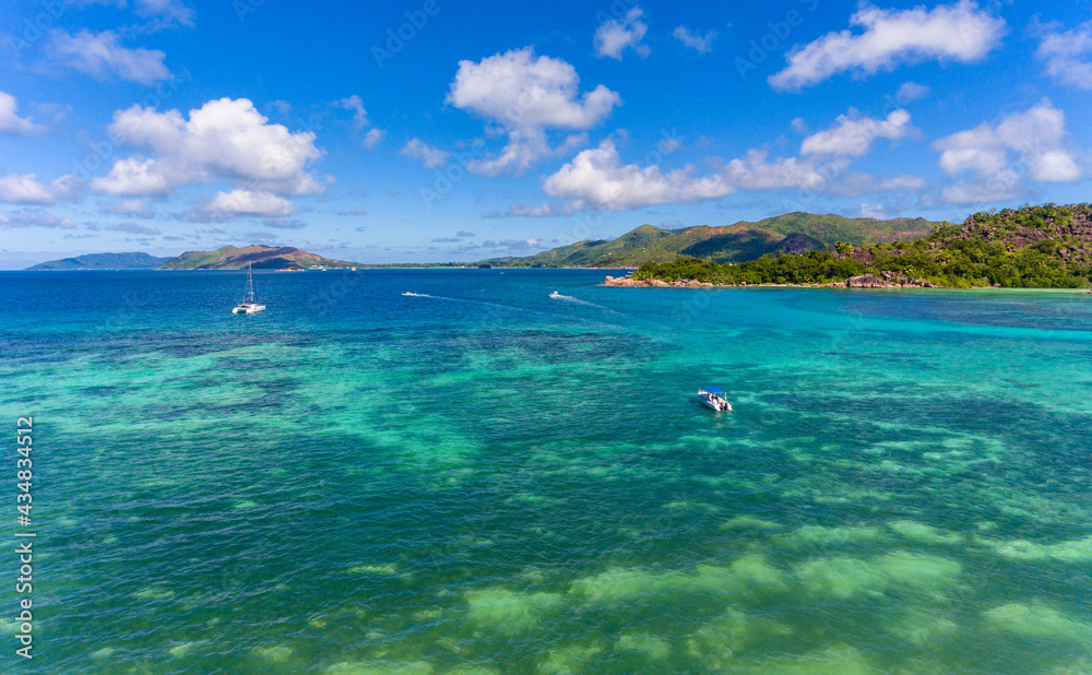 An aerial view on Seychelles islands An aerial view on Seychelles islands