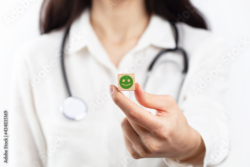 Medical and Health feedback rating happy good experience care. health concept background, banner.