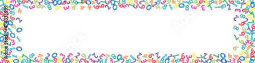 Falling colorful sketch numbers. Math study concept with flying digits. Beautiful back to school mathematics banner on white background. Falling numbers vector illustration.