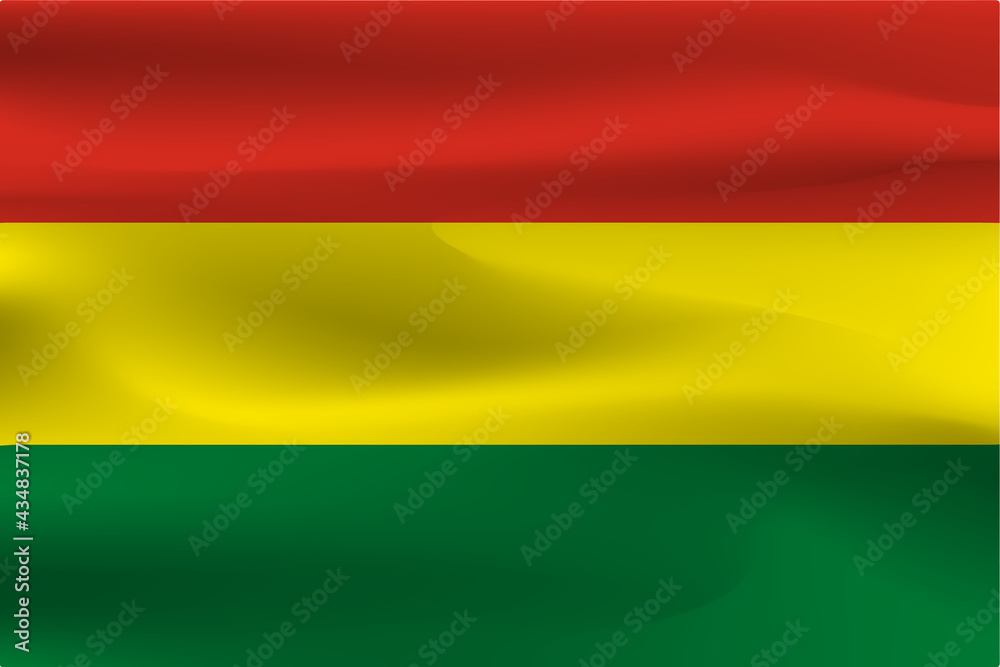 The flag of Bolivia is beautiful, the wrinkle of the flag cloth, the wind. The flag of Bolivia is beautiful, the wrinkle of the flag cloth, the wind.