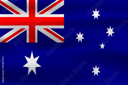 Commonwealth of Australia flag wrinkles with beautiful weight of fabric