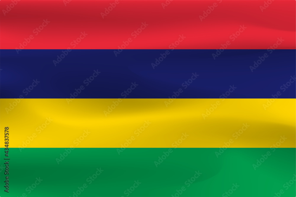 Mauritius flag is beautiful, wrinkled with fluttering flags. Mauritius flag is beautiful, wrinkled with fluttering flags.