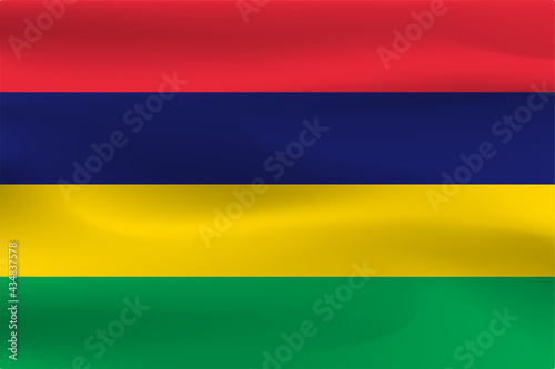 Mauritius flag is beautiful, wrinkled with fluttering flags.