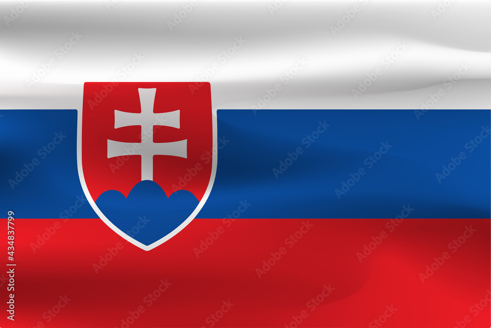 Fototapeta premium Country flag A beautiful wrinkled Slovakia with a sleek weight. 