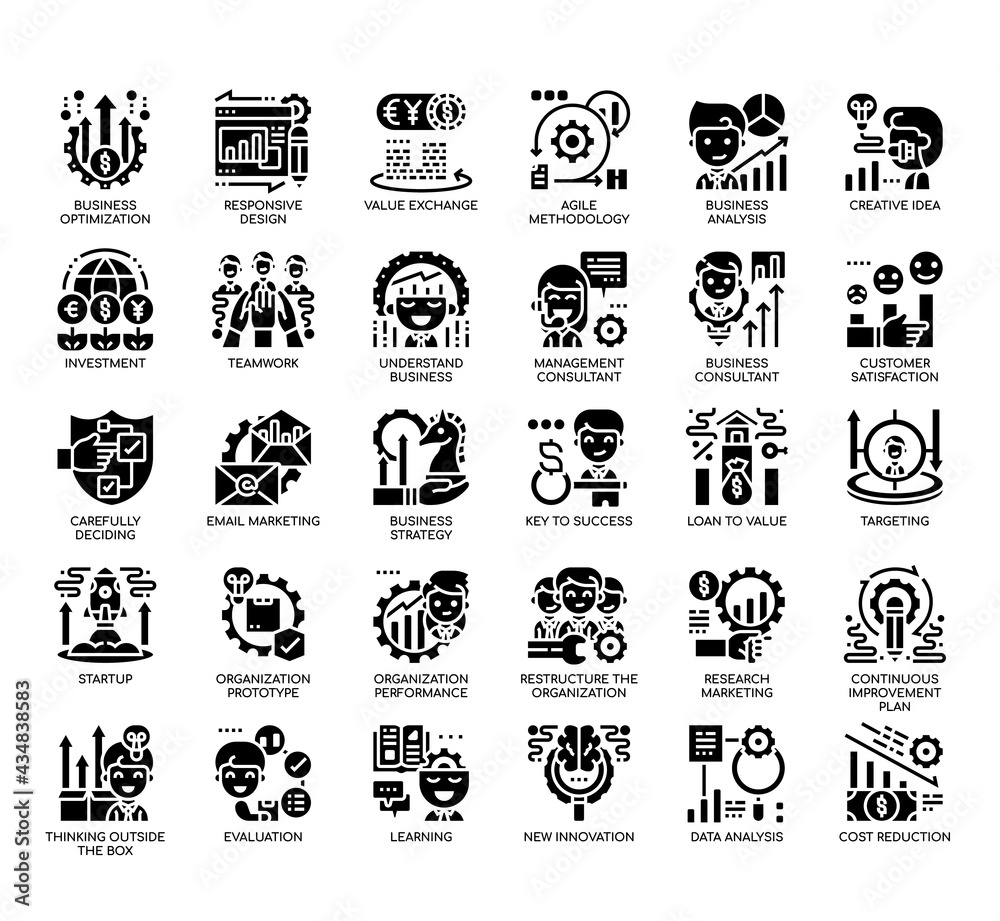 Set of Business Optimization thin line and pixel perfect icons for any web and app project. Set of Business Optimization thin line and pixel perfect icons for any web and app project.