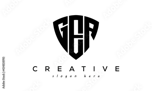 GEA letter creative logo with shield	