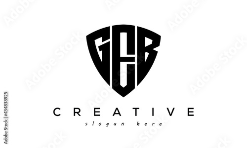 GEB letter creative logo with shield	