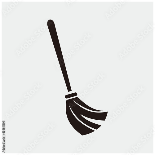 Broom icon vector illustration sign