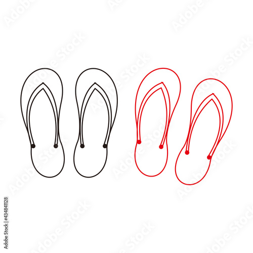 Flip flop slippers illustration icon sign