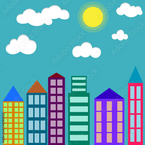 Cityscape  simple urban background  vector illustration.