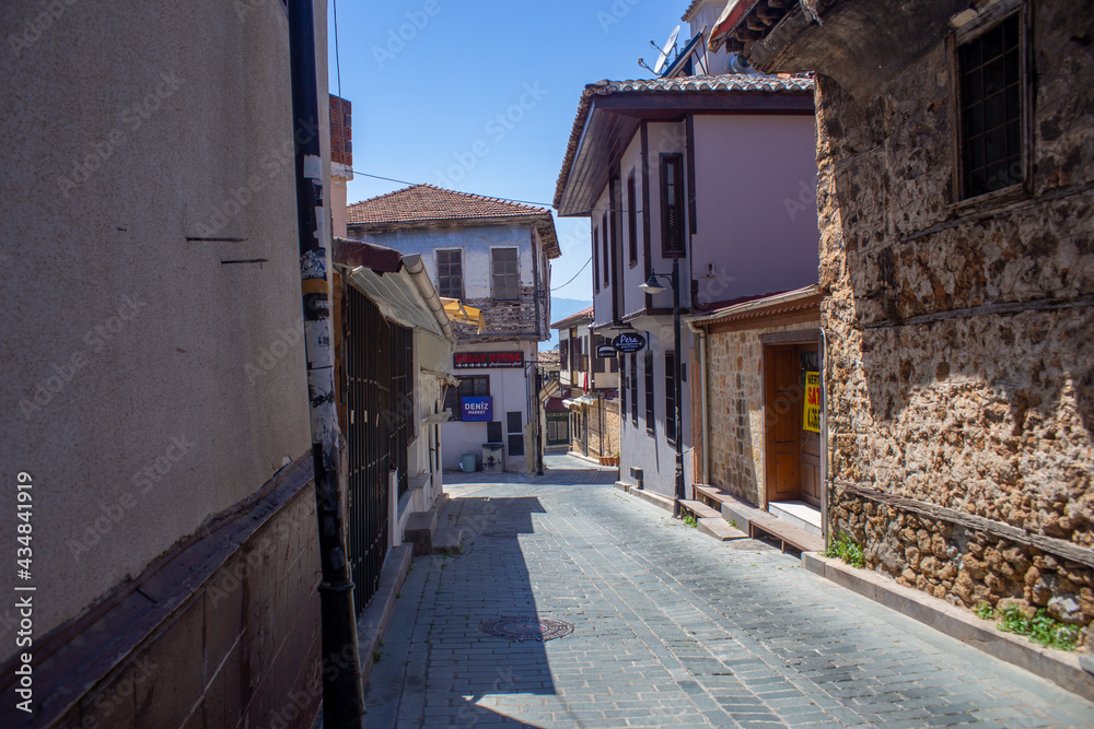 Antalya, Turkey 05.20.2021: Streets in the center of the old city of Antalya in Turkey uncrowded Antalya, Turkey 05.20.2021: Streets in the center of the old city of Antalya in Turkey uncrowded