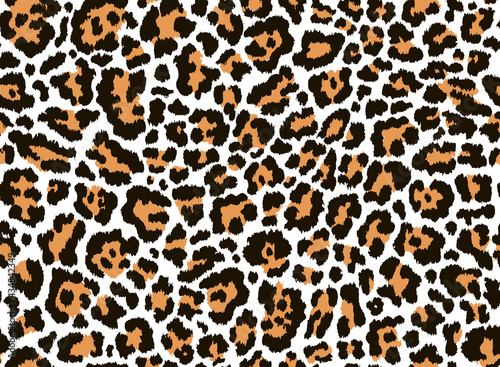 Animal Print With Hand Drawn Orange Brown And Black Spots. Leopard Seamless Repeat Vector Pattern For Fashion, Textiles, Fabric, Home Décor.