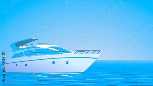 White yacht sailing in the sea © lidiia