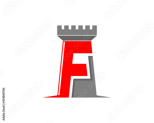 F Letter in the fortress logo