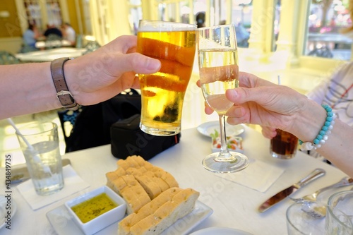 People toasting with alcoholic beverages