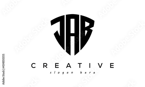 JAB letter creative logo with shield	