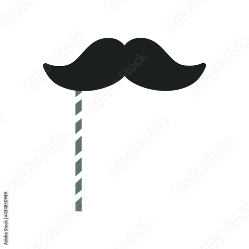 口ひげの形をしたプロップのシンプルなイラスト・アイコン：父の日 お父さん 国際男性デー 結婚式 新郎イメージ素材・白背景