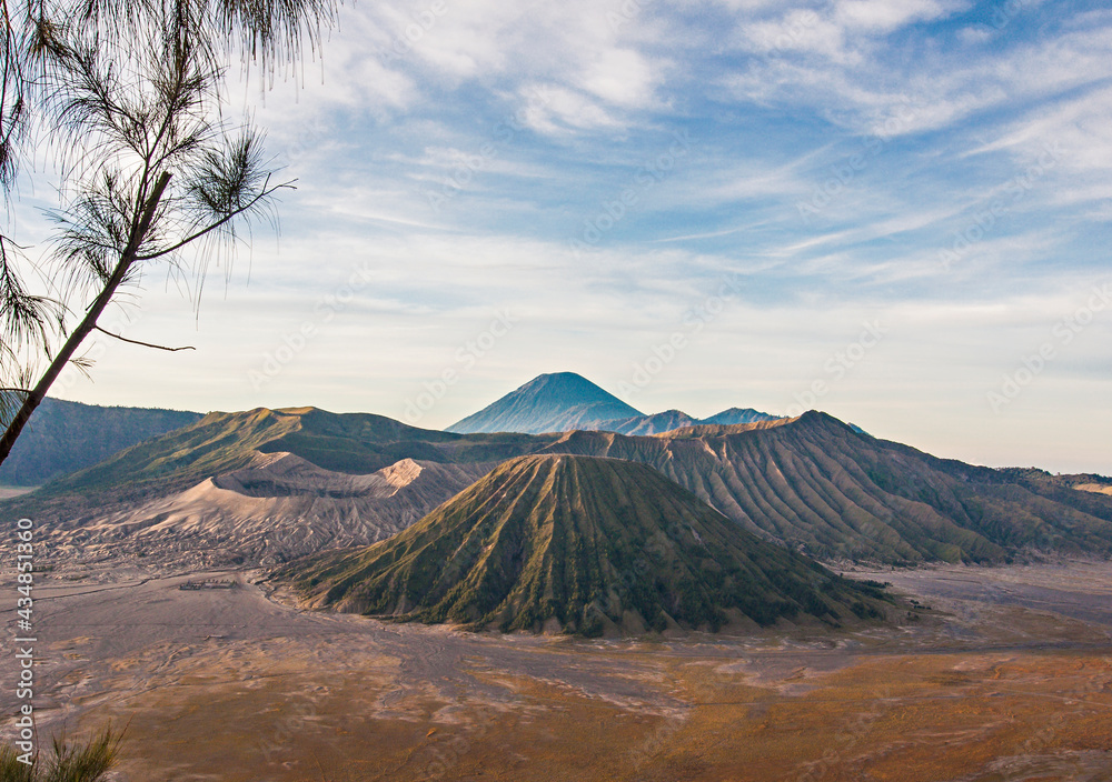 Beautiful view of Bromo Mountain in Bromo Tengger Semeru National Park, East Java, Indonesia. A Popular tourist destination.