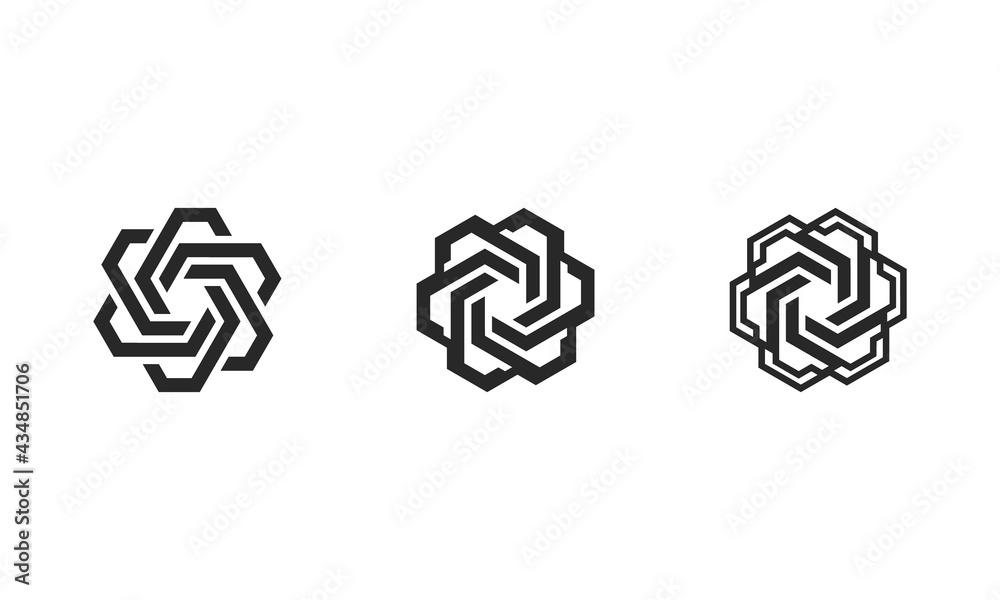 Polygonal ornament abstract geometric logo Polygonal ornament abstract geometric logo