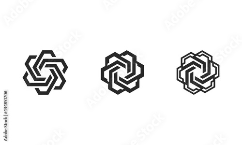 Polygonal ornament abstract geometric logo