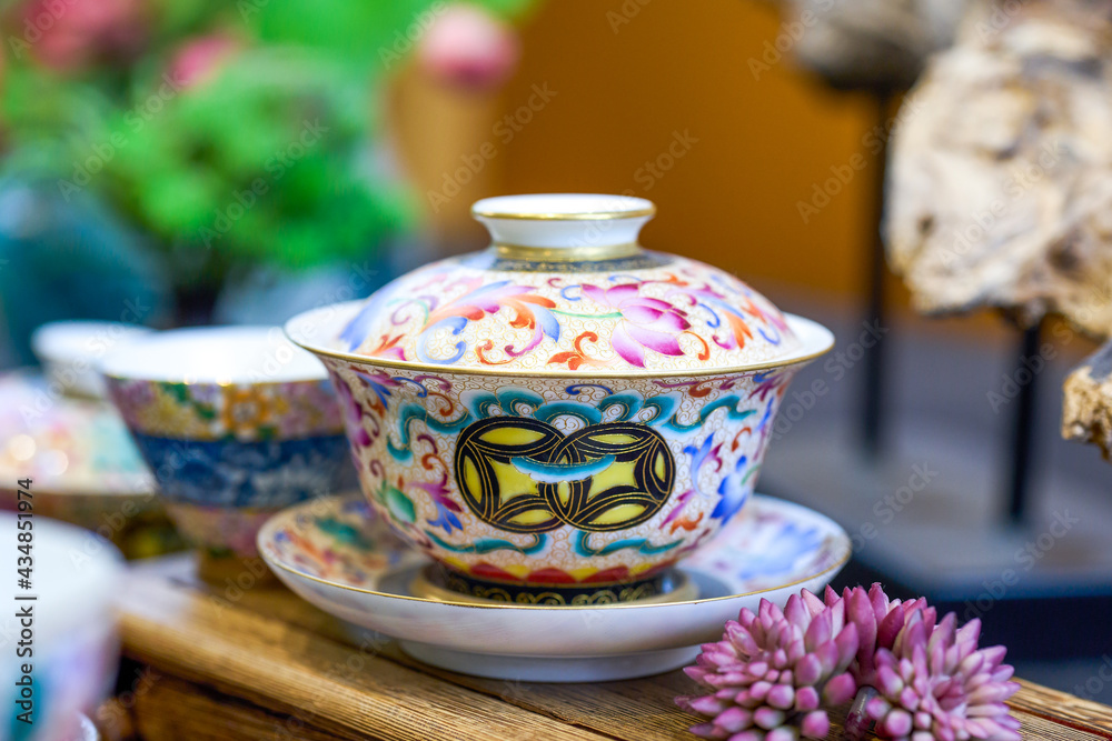 Chinese style painted teapots, cups and various tea sets Chinese style painted teapots, cups and various tea sets