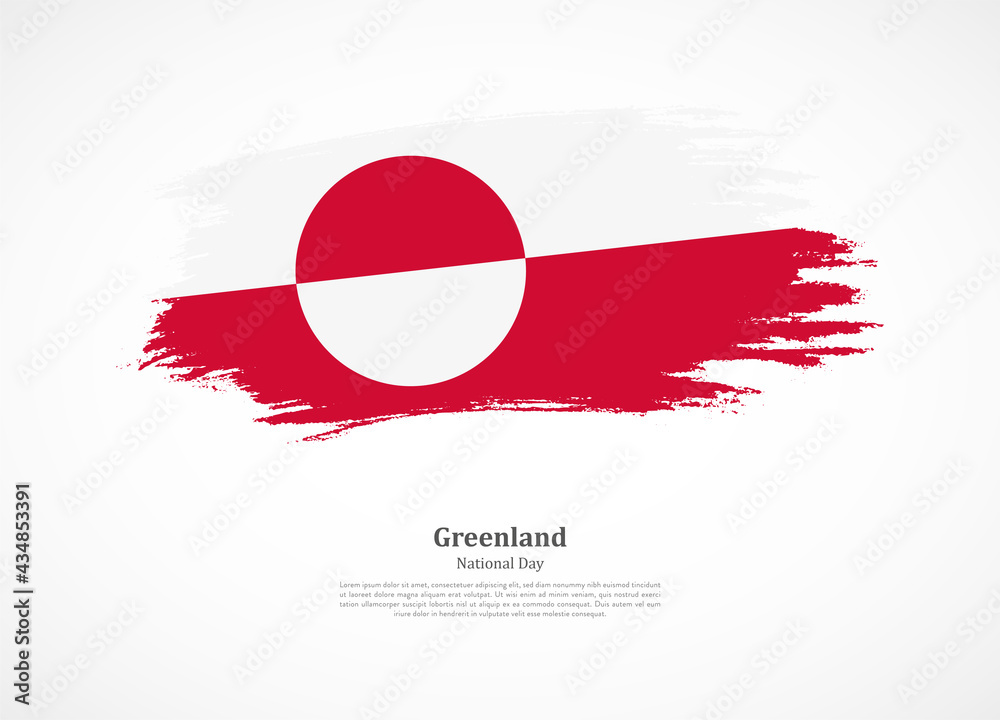 Happy national day of Greenland with national flag on grunge texture Happy national day of Greenland with national flag on grunge texture