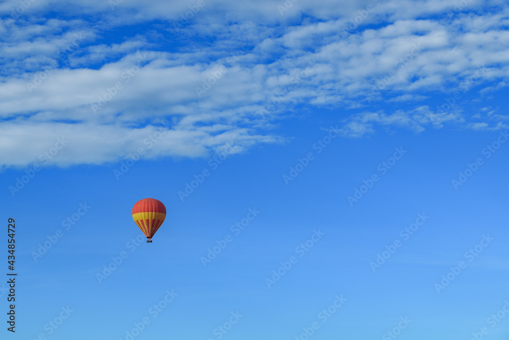 Masai Mara morning hot air balloon safari in kenya. Taken from another hot air Balloon. 