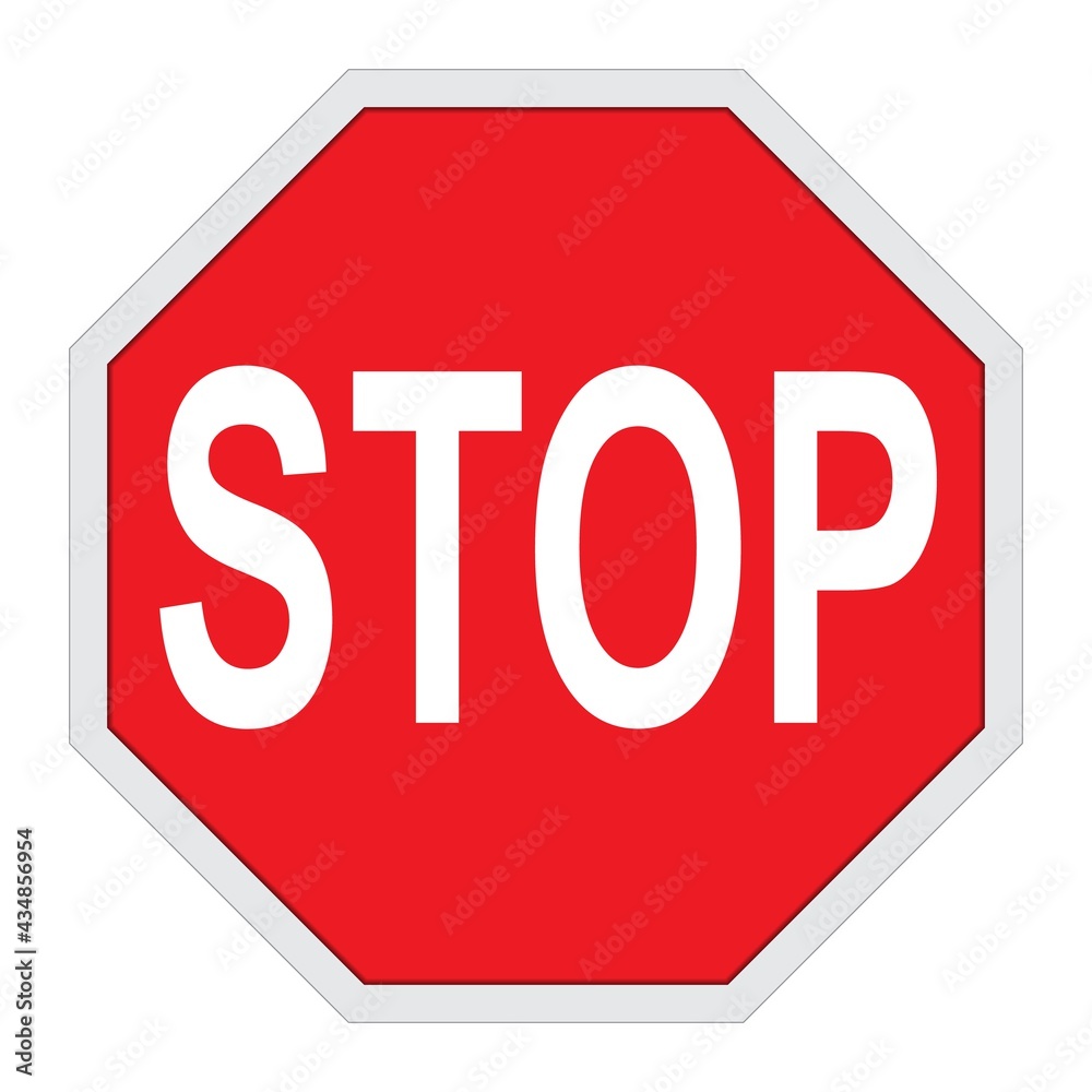 Red stop sign isolated on white Red stop sign isolated on white