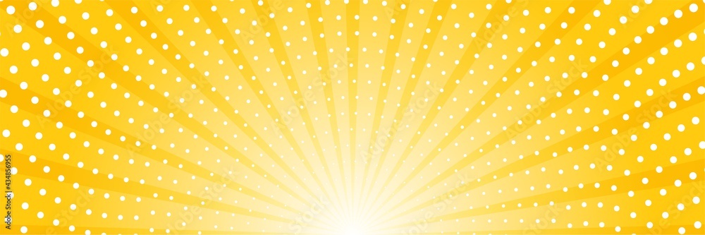 Abstract background with sun ray and dots. Summer vector illustration - obrazy, fototapety, plakaty 