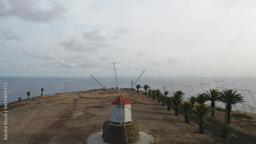 Popular tourist attraction Moinhos de Vento windmills in Porto Santo