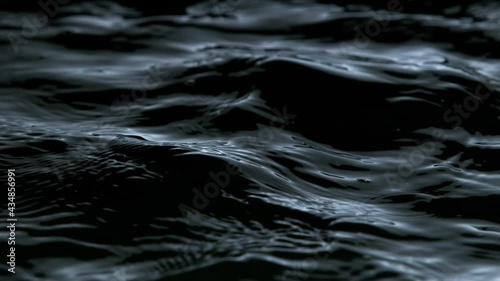 Super slow motion of dark water waves in detail. Filmed on high speed cinema camera, 1000 fps.
