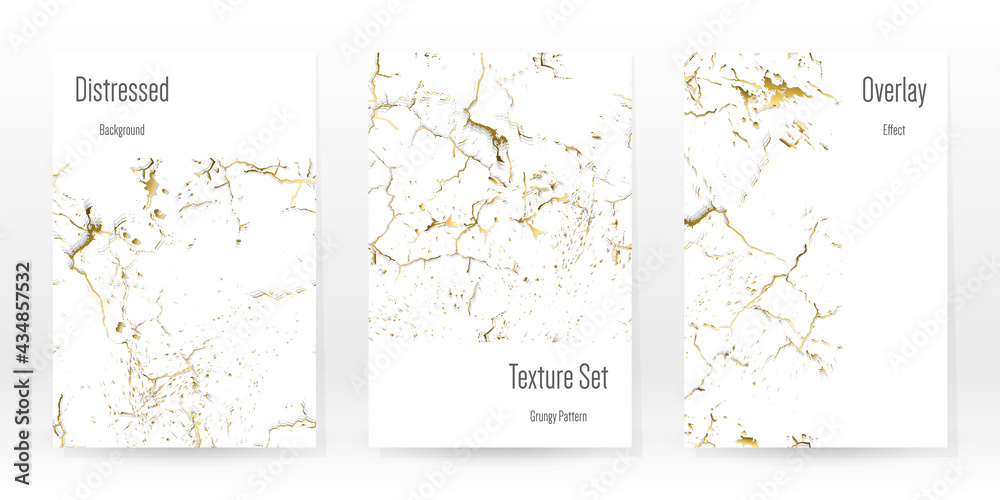 Elegant Gold Texture Set. Marble Business Card.