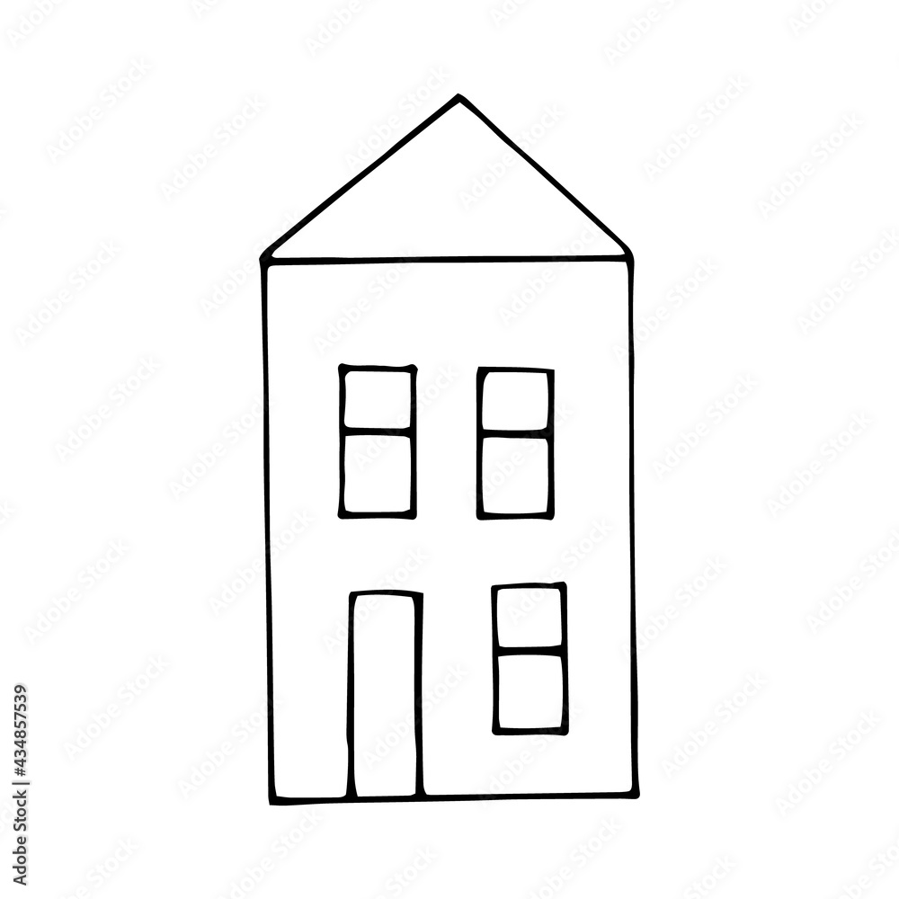 house doodle style decor icon. hand drawn, nordic, scandinavian. vector, minimalism, monochrome. sticker, poster, card. building. house doodle style decor icon. hand drawn, nordic, scandinavian. vector, minimalism, monochrome. sticker, poster, card. building.