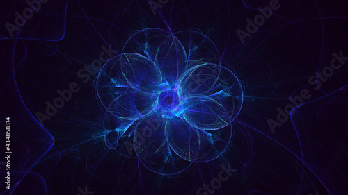 3D rendering abstract multicolor fractal light background