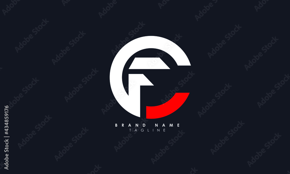 Alphabet letters Initials Monogram logo CF, FC, C and F Alphabet letters Initials Monogram logo CF, FC, C and F