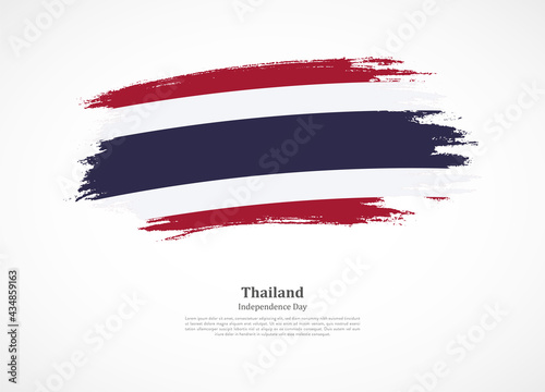 Happy national day of Thailand with national flag on grunge texture