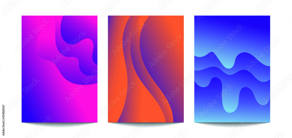 Abstract background paper Pink blue and orange.A4 abstract color 3d paper art illustration set.Vector design layout for banners presentations,posters and invitations.flyer design.Modern design.wave.