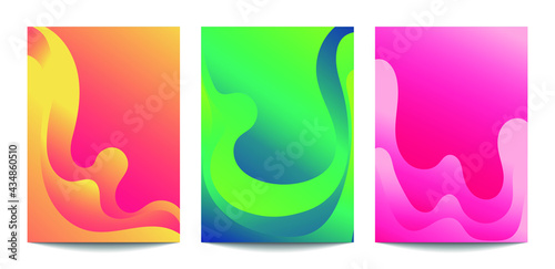 Abstract background paper Pink green orange and yellow.A4 abstract color 3d paper art illustration set.Vector design layout for banners presentations posters and invitations.flyer design.Modern design
