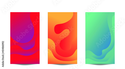 Abstract background paper Green red blue orange and yellow.abstract color 3d paper art illustration set.Contrast colors.Vector design layout for banners presentations,posters and invitations.wave line