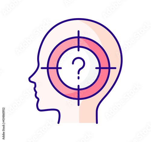color icon, head, inside it is a target with a question mark