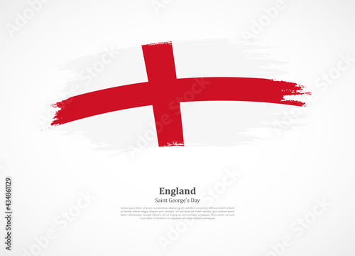 Happy saint george's day of England with national flag on grunge texture