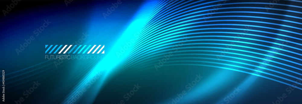 Neon dynamic beams vector abstract wallpaper background. Wallpaper background, design templates for business or technology presentations, internet posters or web brochure covers