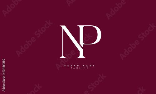 Alphabet letters Initials Monogram logo NP, PN, N and P