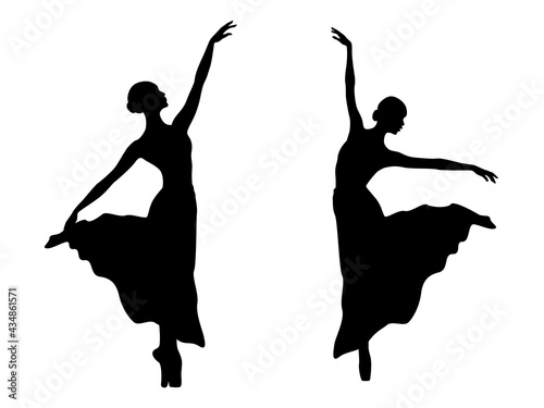 Abstract attractive two women silhouettes